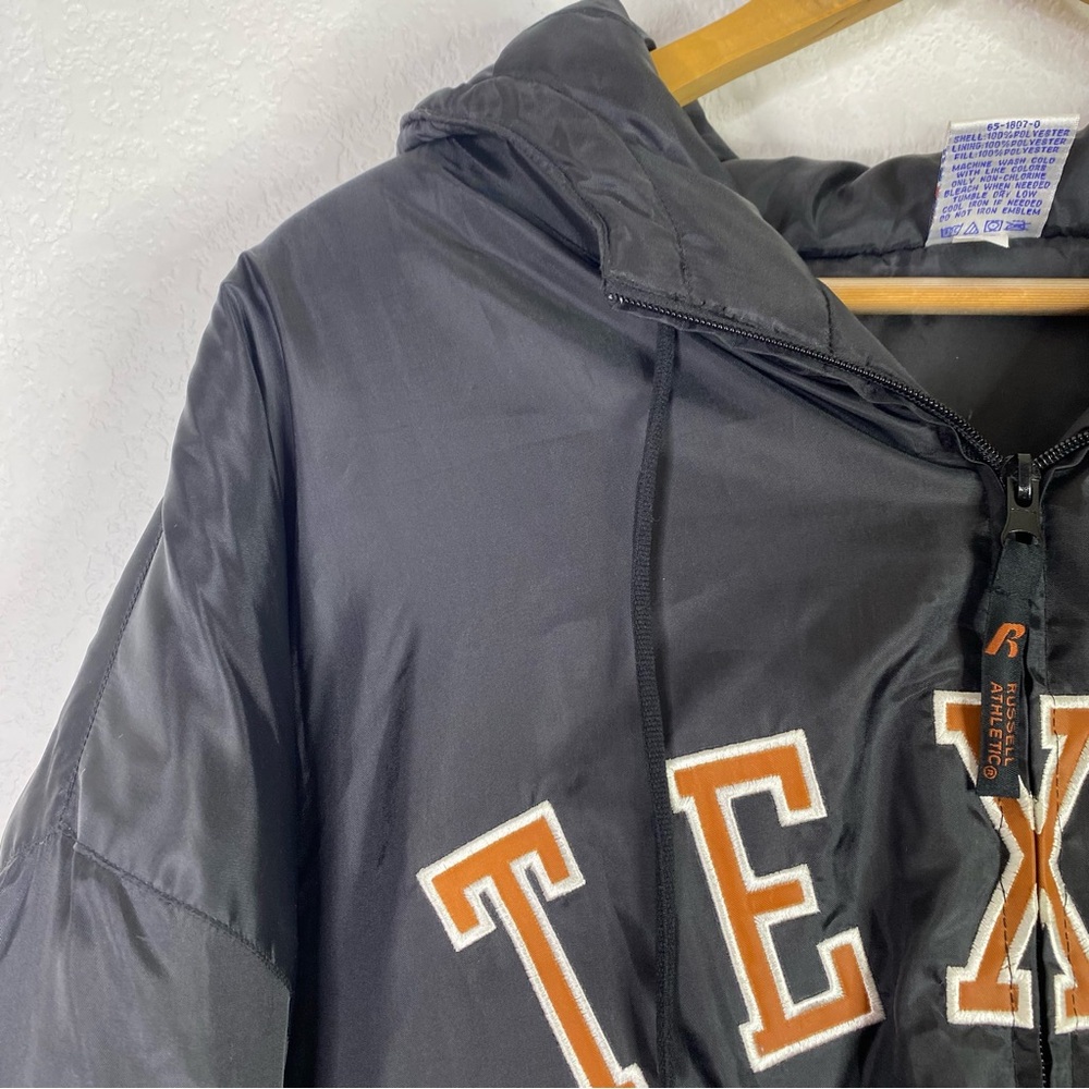 Vintage Russell Athletic Black Texas Longhorn Zip Front Jacket - Picture 3 of 6